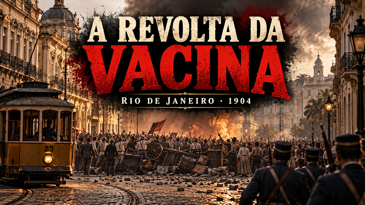 Arte oficial do documentário A Revolta da Vacina — Rio de Janeiro, 1904